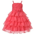 thumbnail image 1 of Richie House Little Girls Fuchsia Rosette Flower Adorned Extravagant Dress 5/6, 1 of 2