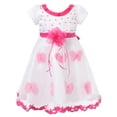 thumbnail image 1 of Richie House Little Girls Fuchsia White Floral Hemline Dress 5/6, 1 of 7