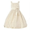 thumbnail image 1 of Richie House Little Girls Light Beige Bow Shiny Bead Embroidered Dress 3/4, 1 of 2