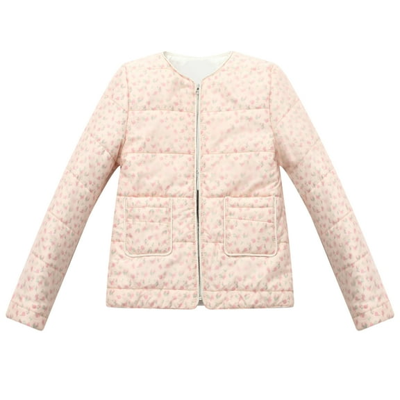Richie House Little Girls' Padding Jacket with Flower Printing 3