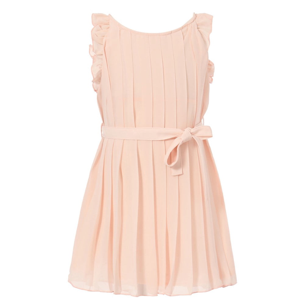 strapless open back dress Little Miss Tennis Girl's V-Neck Pleat Tennis Dress Pink main image 1