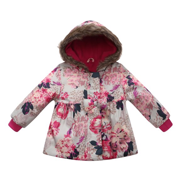 Richie House Little Girls Pink Cherry Blossom Paisley Coat 3