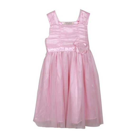 Richie House Little Girls Pink Flower Accent Ruffled Tulle Dress 2