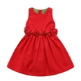 thumbnail image 1 of Richie House Little Girls Red Bow Detailed Dress 6, 1 of 2