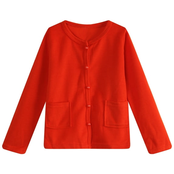 Richie House Little Girls Red Lace Pearly Buttons Top 3