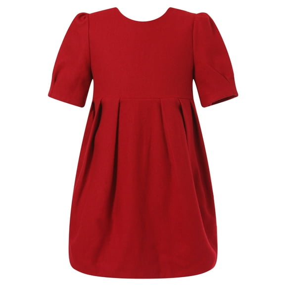Richie House Little Girls Red Pleat Details Elegant Dress 3