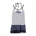 thumbnail image 1 of Richie House Little Girls White Navy Multi-Patterned Strap Dress Lace Hem 1/2, 1 of 4