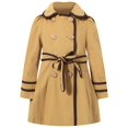 thumbnail image 1 of Richie House Little Girls Yellow Brown Trim Flared Coat 5, 1 of 2