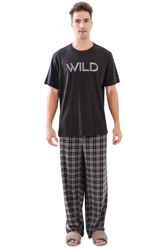 Men's Knit Two-piece Pajama Sleepwear Set NRHM2866