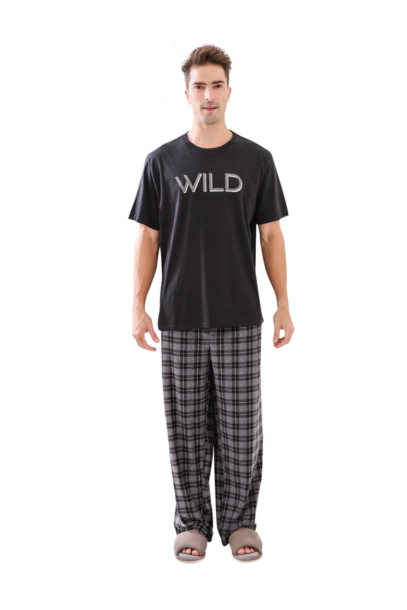 Men's Knit Two-piece Pajama Sleepwear Set RHM2866