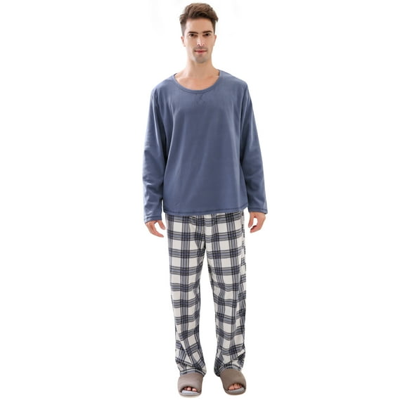 Richie House Men's Soft & Warm Lightweight Fleece Pajama Set NRHM2857
