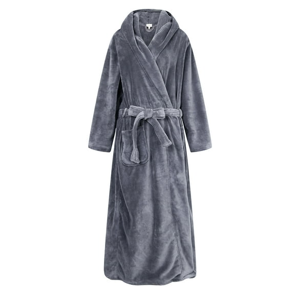 Richie House Men's Warm and Soft Fleece Robe Bathrobe with Hood RHM2760