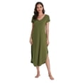 thumbnail image 1 of Richie House Nightgowns Nightdress Women V Neck Print Short Slit Sleepwear S-XXL RHW2895, 1 of 7