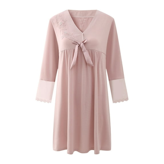Richie House Nightgowns for Women Lightweight Long Sleeves Ladies Nightdress Pajama RHW4070-C-XL