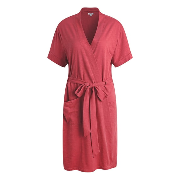 Richie House Short Kimono Robe Women's Sleeve Cotton Bathrobe Party Dressing Gown Sleepwear RHW2753-15-L