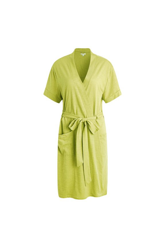 Short Kimono Robe Women's Sleeve Cotton Bathrobe Party Dressing Gown Sleepwear RHW2753-U-M