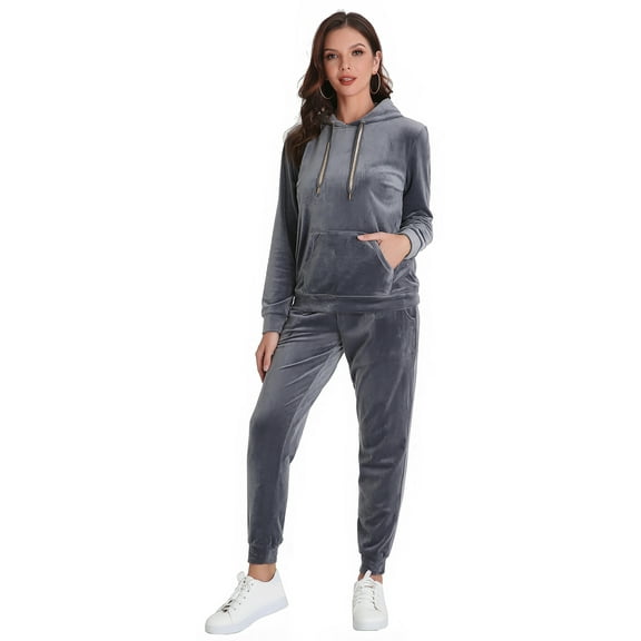 Richie House Sweatsuit Set Women's Velour Hoodie Sport 2P Tracksuits Outfits S-XL RHW2887-A-L