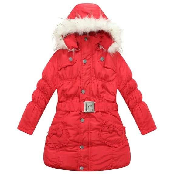 Richie House Winter Kids Girls Padded Coat Faux Fur Hood Jacket Vest 4-11T RH5870