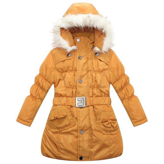 Richie House Winter Kids Girls Padded Coat Faux Fur Hood Jacket Vest 4-11T RH5870
