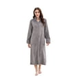 thumbnail image 1 of Richie House Women Fleece Robe Plush Long Zip Front Warm Soft Zippered Bathrobes S-3XL RHW4002-A-L, 1 of 1