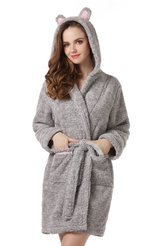 Women's Bathrobe Robe With Two Ears NRHW2499