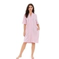 thumbnail image 1 of Richie House Women's Button Front Duster Zip up Bathrobes Short Nightgown with Pockets, S-3XL RHW4093-A-M, 1 of 6