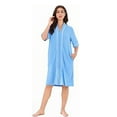 thumbnail image 1 of Richie House Women's Button Front Duster Zip up Bathrobes Short Nightgown with Pockets, S-3XL RHW4093-B-L, 1 of 7