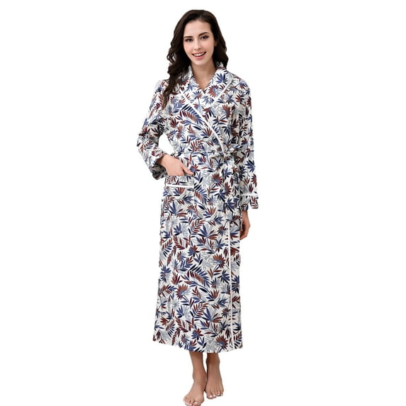 Richie House Women's Cotton Sleepwear Pajama Bathrobe RHW2737-B-L