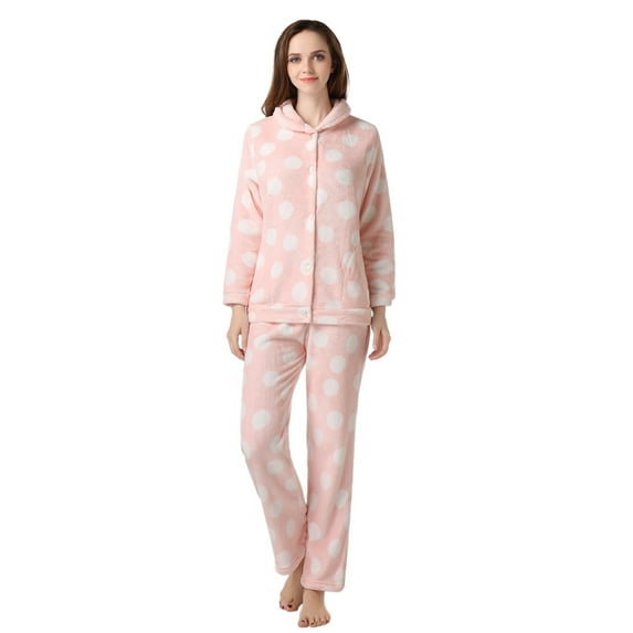 Richie House Women's Dot Bathrobe Robe Set RHW2497