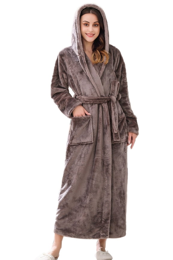 Women's Fleece Robe with Hood RHWN2233