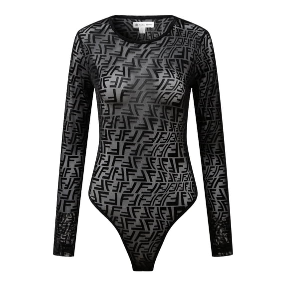 Richie House Women's Jumpsuit Knitted Sexy Bodysuit Bodycon Bodysuit Tops RHW4066-D-M