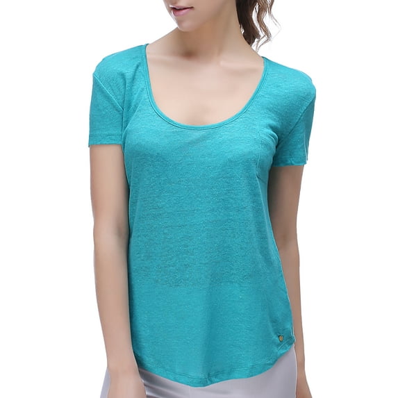 Richie House Women's Linen T-shirt with a Pocket RH2029-A-L