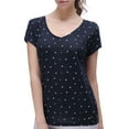 thumbnail image 1 of Richie House Women's Linen T-shirt with starfish print RH2027-B-S, 1 of 7