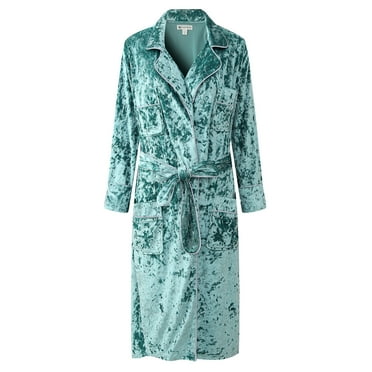 Richie House Women's Long Velvet Robe Soft Warm Bathrobe Comfy Robe Sleepwear Nightgown RHW4096-A-M
