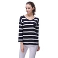 thumbnail image 1 of Richie House Women's Long sleeve striped linen pullover RH2025-B-XL, 1 of 6