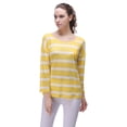 thumbnail image 1 of Richie House Women's Long sleeve striped linen pullover RH2025-C-M, 1 of 7