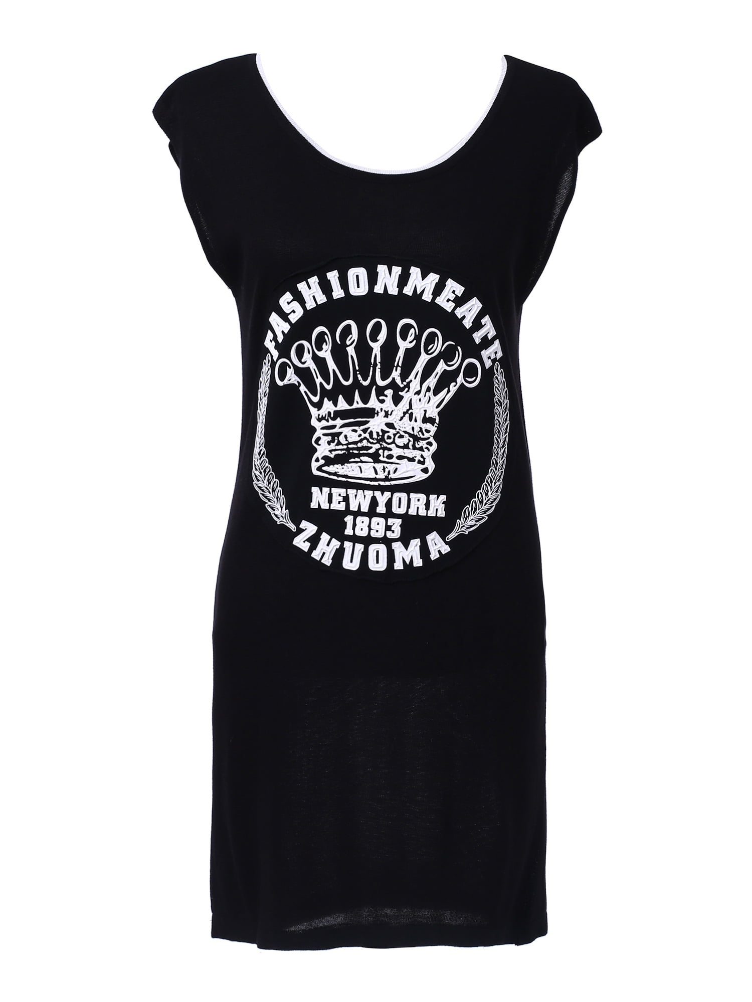 Richie House Women's Medium Black Knit Sleeveless Dress Uni for S