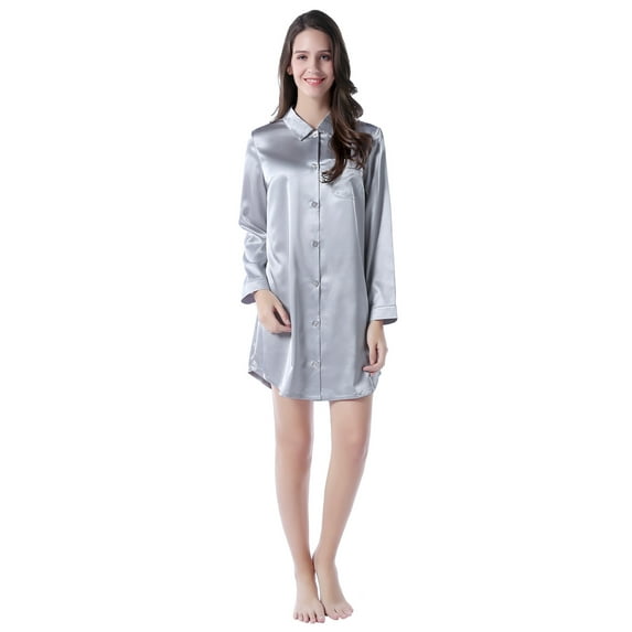 Richie House Women's Medium Style Satin Shirt Pajama Sleepwear RHW2788
