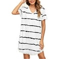 thumbnail image 1 of Richie House Women's Nightgown Cotton Soft Sleepshirts V Neck Short Sleeve Loose RHW2890-A-XS, 1 of 4