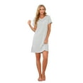 thumbnail image 1 of Richie House Women's Nightgown Striped Tee Short Sleeve Sleep Nightshirt Pajama Dress S-2XL RHW4041, 1 of 7
