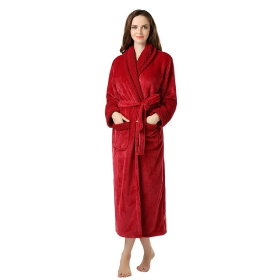 Richie House Women's Plush Soft Warm Fleece Bathrobe RH1591