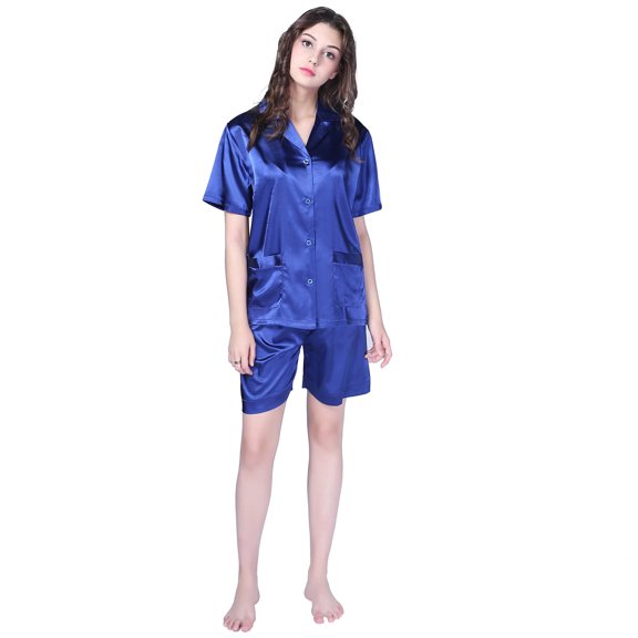 Richie House Women's Satin Sleepwear Set with Shorts RHW2739