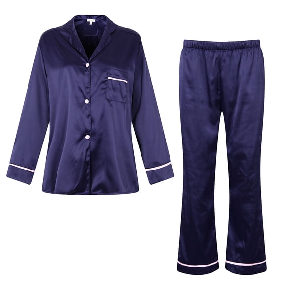 Richie House Women's Satin Two-piece Set Pajama Sleepwear RHW2819-B-S