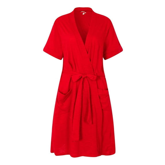 Richie House Women's Short Sleeve Cotton Bathrobe Robe RHW2753-G-L