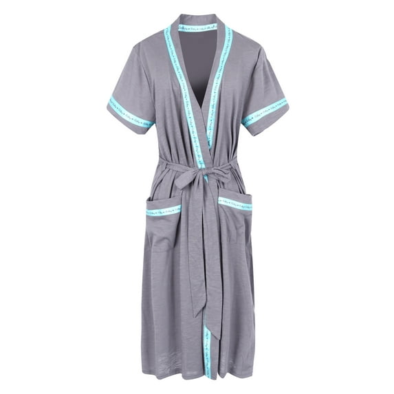 Richie House Women's Short Sleeve Cotton Bathrobe Robe RHW2753