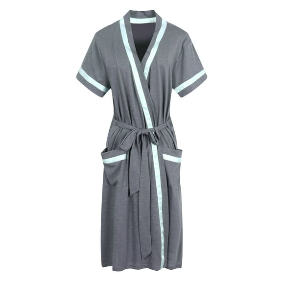 Richie House Women's Short Sleeve Cotton Bathrobe Robe RHW2753