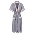 thumbnail image 1 of Richie House Women's Short Sleeve Cotton Bathrobe Robe RHW2753, 1 of 2