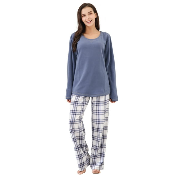 Richie House Women's Soft & Warm Lightweight Fleece Pajama Set RHW7582