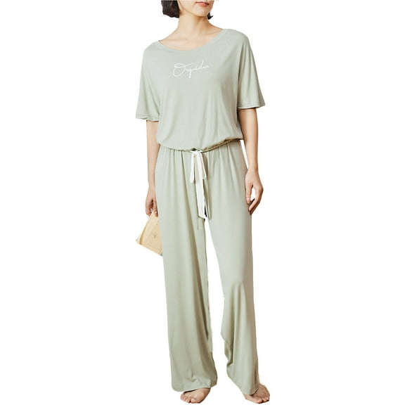 Richie House Women's Solid Comfy Viscose Sleepwear 2P Top with Pants Pajama Set Lounge RHW2909-A-S
