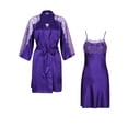 thumbnail image 1 of Richie House Women's Solid Satin Robe Set with Slip Dress RHW2591, 1 of 2